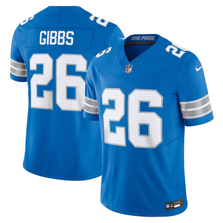 Men Detroit Lions 26 Jahmyr Gibbs Nike Blue Vapor F.U.S.E. Limited NFL Jersey